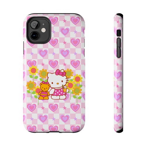 Hello kitty floral check - floral,
